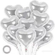 12 Pcs Heart Balloons, Heart Shape Foil Balloons Love Balloons Valentine