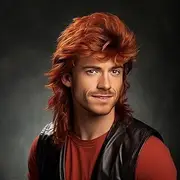 BERRYLION Mullet wig|Adult Funny Wigs for Men|Pop Rock Wig|Joe Dirt Wig for 70s|80s Wig (Ginger)