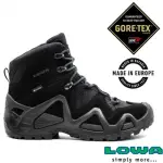 【LOWA】男款 軍靴 ZEPHYR GTX MID TF 中高筒超輕量全防水多功能登山軍用鞋.戰術靴(LW310537-9999 黑)