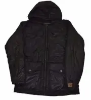 Obey CLIMBER Black Button Snap Wrist Inner Pocket Hooded Puffer Men's Jacket