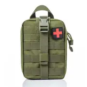 Premium IFAK Tactical MOLLE Medical Pouch Rip Away EMT First Aid Utility Bag - Green