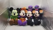 4 Disney Mickey Mouse Frankenstein Minnie Mickey Dracula 10" Plush Halloween