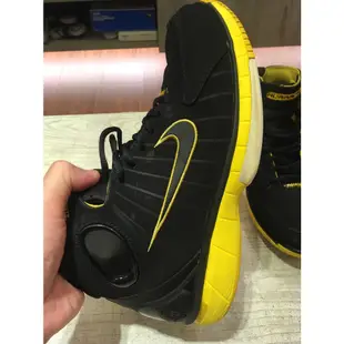 Nike ZOOM Huarache 2k4 Kobe 籃球鞋 黑黃配色 US8 八成新