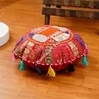 Bohemian Vintage Cushion Patchwork Round Meditation Pillow Cover Decorative Case
