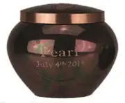 Engraved 45 Cubic Inches Teal Raku Brass Pawprint Pet Urn Jar Cremation Ashes
