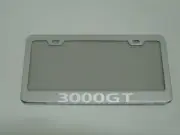 *3000GT* vr-4 gto mirror Stainless Steel license plate frame w/s.caps (SB)