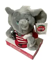 Coca-Cola Plush Collection 8" Lifeguard Elephant w/Coke Bottle w/Tag New in Box