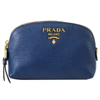 在飛比找PChome24h購物優惠-PRADA 1ND005 浮雕LOGO貝殼造型牛皮萬用包/化