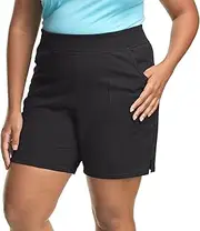 JUST My Size by Hanes Baumwoll-Jersey-Shorts, Damen-Shorts, Baumwoll-Shorts, Damen-Shorts, Tagless Shorts, 17,8 cm Innennaht, JMS, Schwarz, 1X