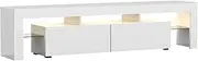 Artiss TV Unit Cabinet Entertainment Units, 189cm Length Stand Table Cabinets Storage Shelf Organiser Cupboard Home Living Room Bedroom Furniture, 16 Colour Lights High Gloss White