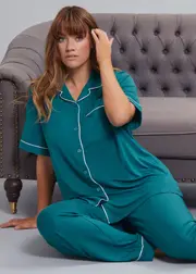 [Taking Shape] Taking Shape Modal Soft Touch Pyjama Top Size 24 in Sapphire Blue - Plus Size Women's Clothing Sapphire Blue
