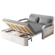 TOPONE Modern Blend Sleeper Sofa with Wood Frame and Metal Legs - Storage Included - Free Pillows