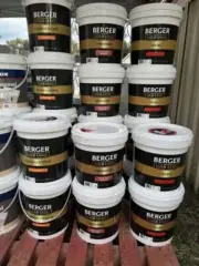 BERGER BY DULUX 15 LITRE GOLD-LABEL INTERIOR/EXT MATT MOODY-WHITE PAINT
