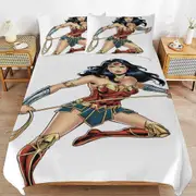 v2211 Bed Sheets Bedding Wonder Woman Bedding Sets Ultra Soft Skin-Friendly Duvet Cover 3 Piece, Cute Comforter Cover Bed Set for Boys Girls Kids ( 1