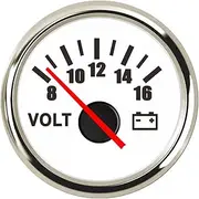 12V 24V 52mm Motor Auto Voltmeter Volt Gauge 8~32V Voltage Meter for Caravan Car Boat Motorcycle Marine Truck Accessories Automotive Voltmeter(WS 816V)