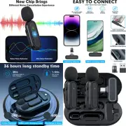 2 Wireless Lavalier Mic Microphones Noise Reduction Youtuber Vlog Live Streaming