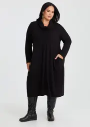 [TS] Taking Shape Tulip Natural Collar Dress Size 14 in Black, Viscose - Plus Size Women's Clothing Black