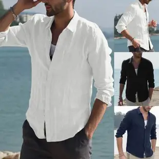 Men's shirt Casual shirt Solid single breasted cotton li