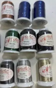 Janome Artistic Metallic Thread: (9) Spools, 9000 Yds
