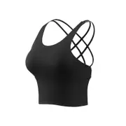 Thin Shoulder Straps Cross Beauty Back Sports Bra Gathered Yoga Underwear Sports Bras