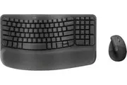 Logitech Wave Keys Wireless Ergonomic Keyboard + Lift Mouse Combo Bundle