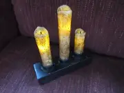 Light IVORY Nook Candlebra Timer CANDLES Burnt Look Farmhouse rustic country