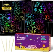 Kindergarten Graduation Gifts for Kids Toddler - 100 PCS Scratch Art Paper,Back