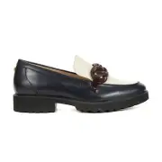 Cole Haan Women's Geneva Chain Navy Blazer/Ivory/Cordovan Leather Heeled Loaf...