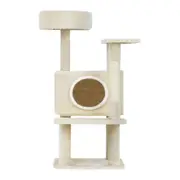 Cat Tree Scratching Post Tower Scratcher 90cm Wood Condo House Bed Trees Stand