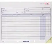 Adams Invoice Book, 2 Part, Carbonless, 8.38 x 7.19 Inches, 50 Sets per Book