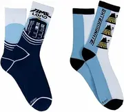 [Everything Legwear] Doctor Who Crew Socks (2 Pair) - Time Lord - One Size Fits Most, Time Lord 2 Pair Crew, One Size