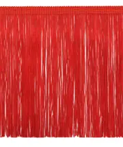 Chainette Fringe Trim 8 inch, Style# CF08, Color# E6 - Cherry Red [27 Yards]