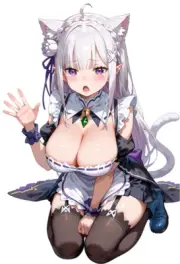 Cat Emilia Re Zero Waifu Weatherproof Anime Sticker 6" Car Decal