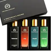 [The Man Company] Perfume Set, 4x20ml - A Gentleman's Desire | Premium Long-Lasting Fragrance | Citron, Intense, Musk, Joy