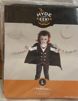 Hyde and Eek! Vampire Halloween Costume Cape size L large 12-14 NEW