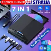 External CD/DVD Drive 7 in 1 for Desktop Laptop Mac PC Windows Linux AU
