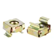 M5 Cage Nuts for Server Rack Cabinet, Carbon Steel Yellow Zinc Plated, 20 Pcs