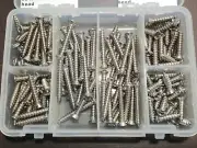 150 pcs Ford #8 w/#6 oval head stainless trim screws assortment 5/8" to 1-1/4"