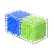 2 Pcs Labyrinth Puzzle Box, Puzzle Cube Game Puzzle Box (Blue/Green, 2.36-Inch)