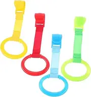 GARVALON 8pcs Small Stand Ring Handle Pull Ring Crib Hanging Ring Tiny Rings Tiny Supply Crib Supplies Crib Stand up Rings Nursery Cot Ring Small Cot Handle Ring Walking Assistant