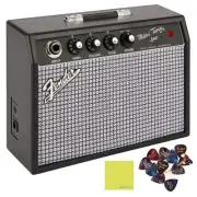 Fender Mini '65 Twin Amp (Black) Bundle with 12 Fender Guitar Picks and Polis...