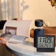 Home Digital LCD Screen Travel Alarm Clock Desk Thermometer Timer Calendar