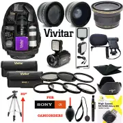 COMPLETE ACCESSORY KIT LENSES BACKPACK FILTERS TRIPOD FOR SONY FDR-AX53 4K