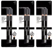 Covergirl Fill +Define Eye Brow Pencils &Sharpener 500 Black 2Ct ea. -Lot of 3