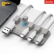 Magnetic Mouse Wire Organizer Desktop Cable Clip Protector Cord Winder Row Plug