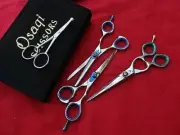3x Pet Scissors & Thinnings set dog/cat grooming_CASE,Ear/Nose SaftyTip Scissor