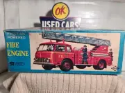 Tin/Plastic Toy Fire Engine, Daiya, Japan, 60s, Friction, Box, NOS