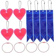 Totority 4pcs Heart Shaped Reflective Tags for Enhanced Visibility Low Light for Adults Backpack School Bag Cycling Walking Running