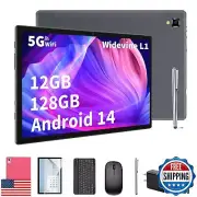 YLEEBG Android Tablet with Keyboard,10 inch Android 14 Tablet, 12GB RAM 128GB
