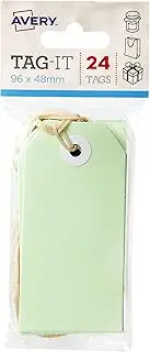 Avery Green Swing Gift Tags with String, 96 x 48 mm, 24 Tags (13203)